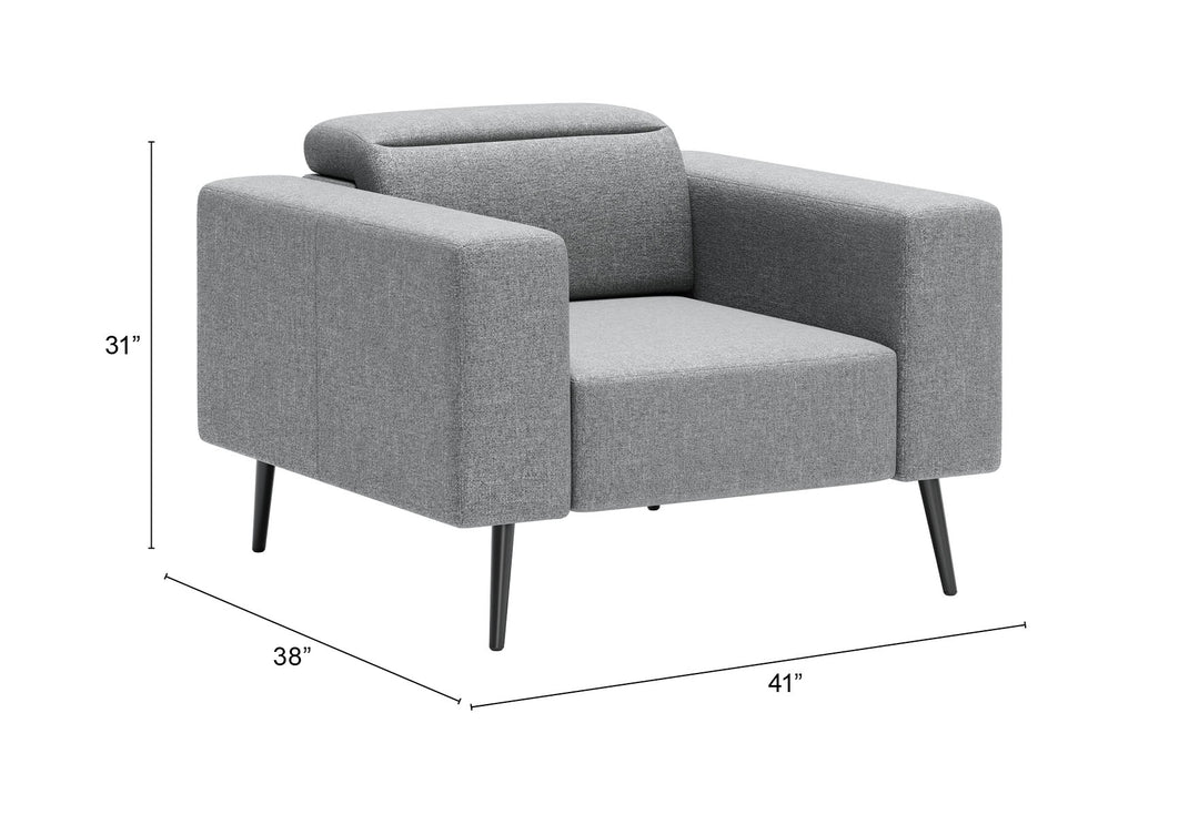 Zuo Milan Armchair Dark Gray