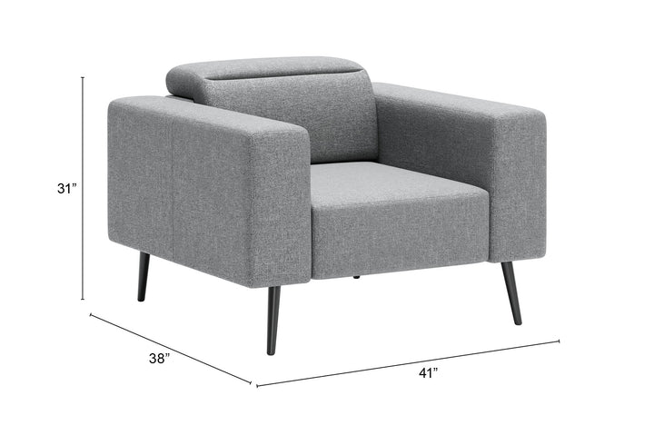Zuo Milan Armchair Dark Gray