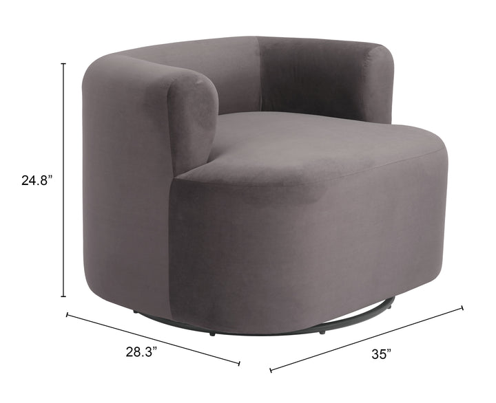 Zuo Mugav Swivel Chair Gray