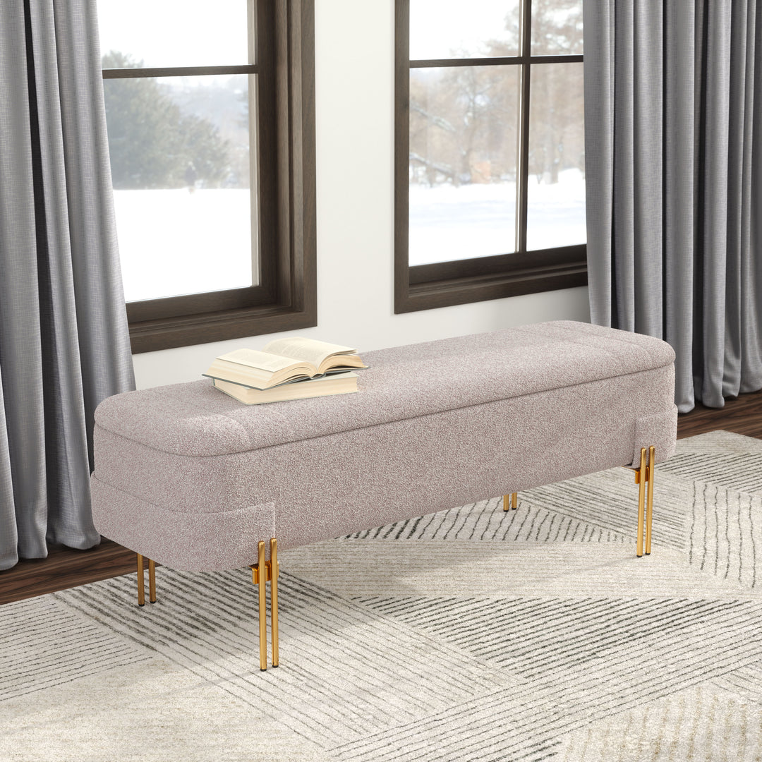 Zuo Lebreton Storage Bench Oatmeal Beige