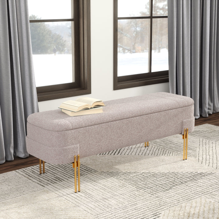 Zuo Lebreton Storage Bench Oatmeal Beige