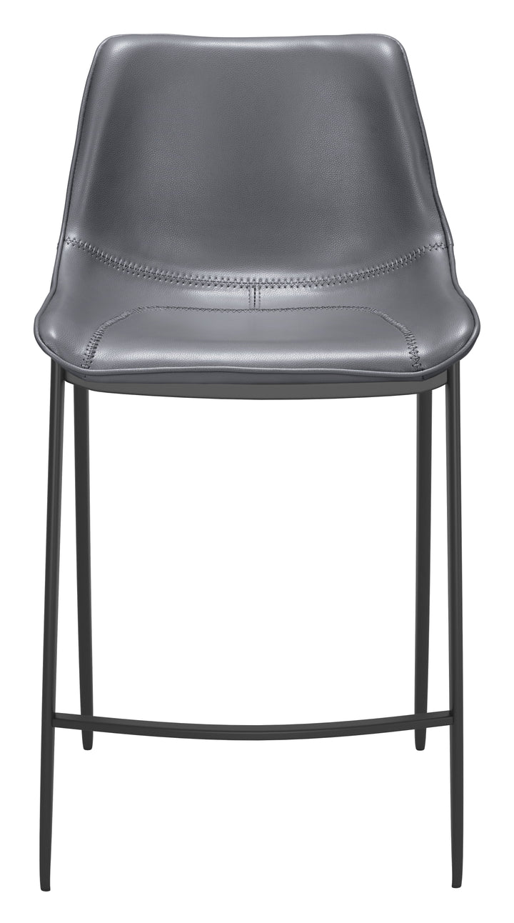 Zuo Magnus Counter Stool (Set of 2) Dark Gray & Black