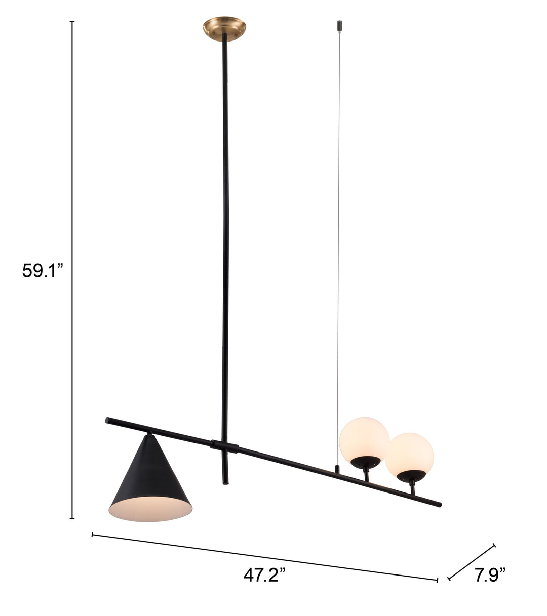 Zuo Richiza Ceiling Lamp Black