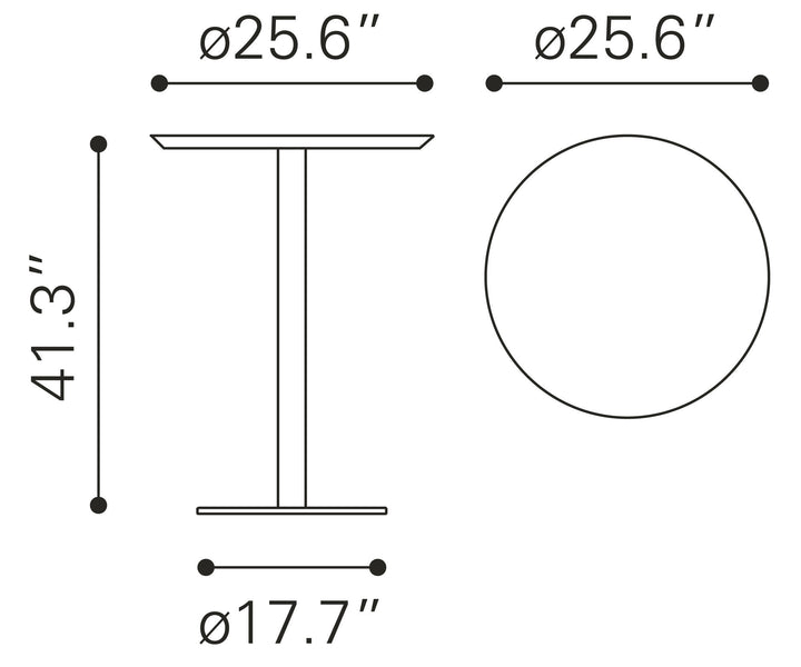 Zuo Bergen Bar Table Walnut