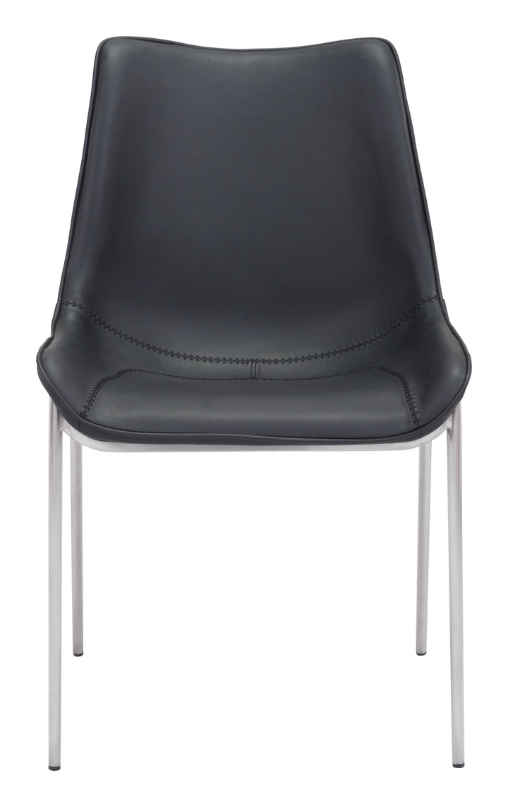 Zuo Magnus Dining Chair (Set of 2) Black & Silver