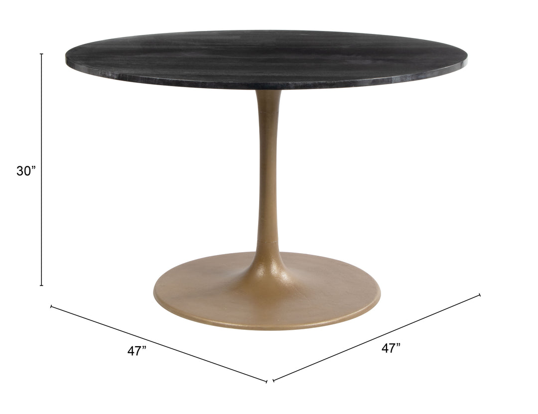 Zuo Taj Dining Table Black & Gold
