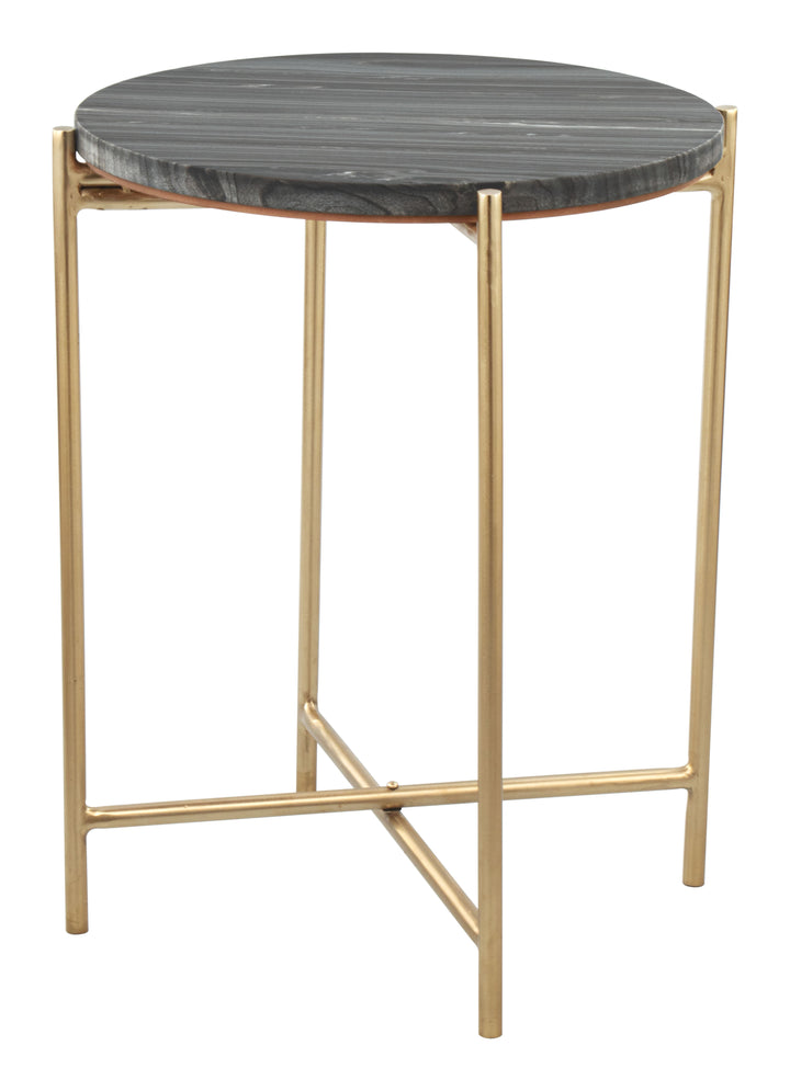 Zuo David Side Table Gray & Gold