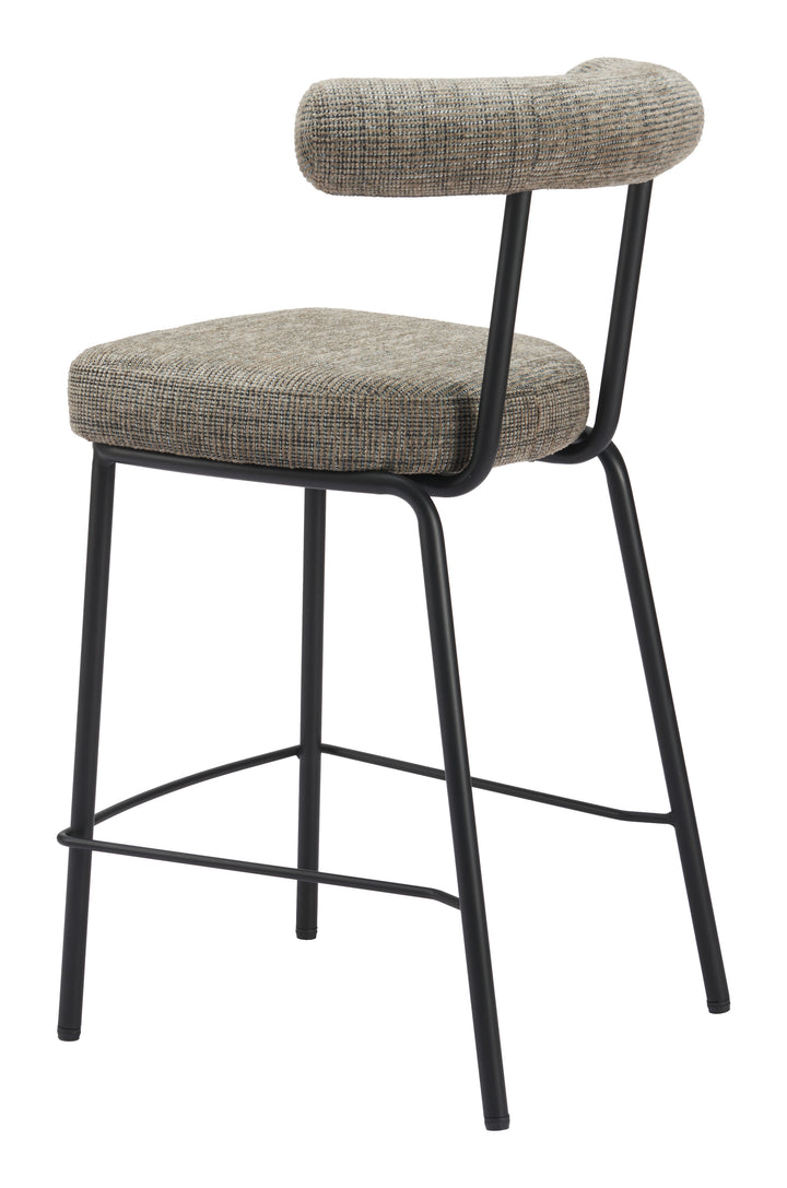 Zuo Kede Counter Stool Green Tweed