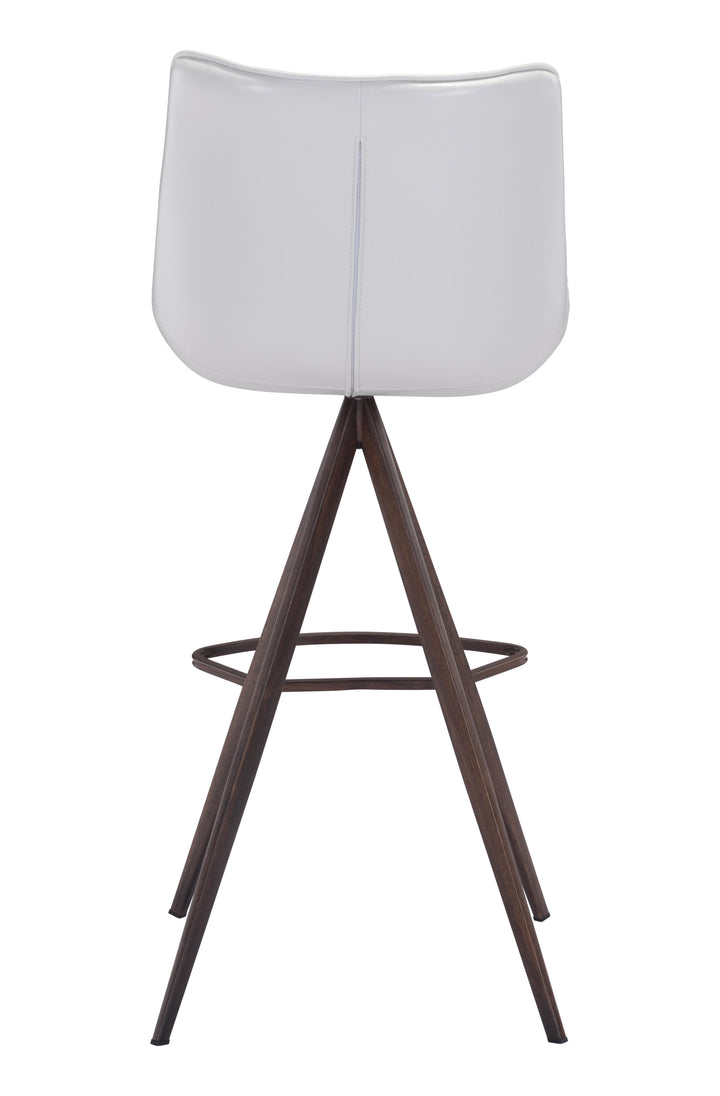 Zuo Aki Barstool (Set of 2) White & Walnut