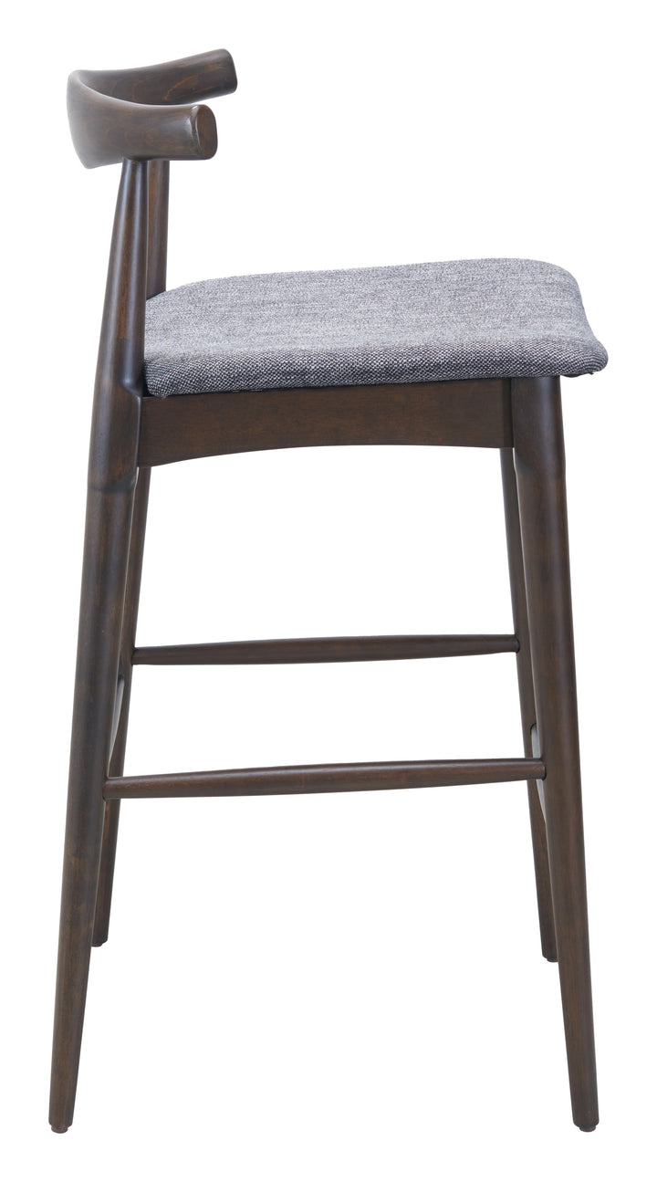 Zuo Tuzka Barstool (Set of 2) Gray & Espresso