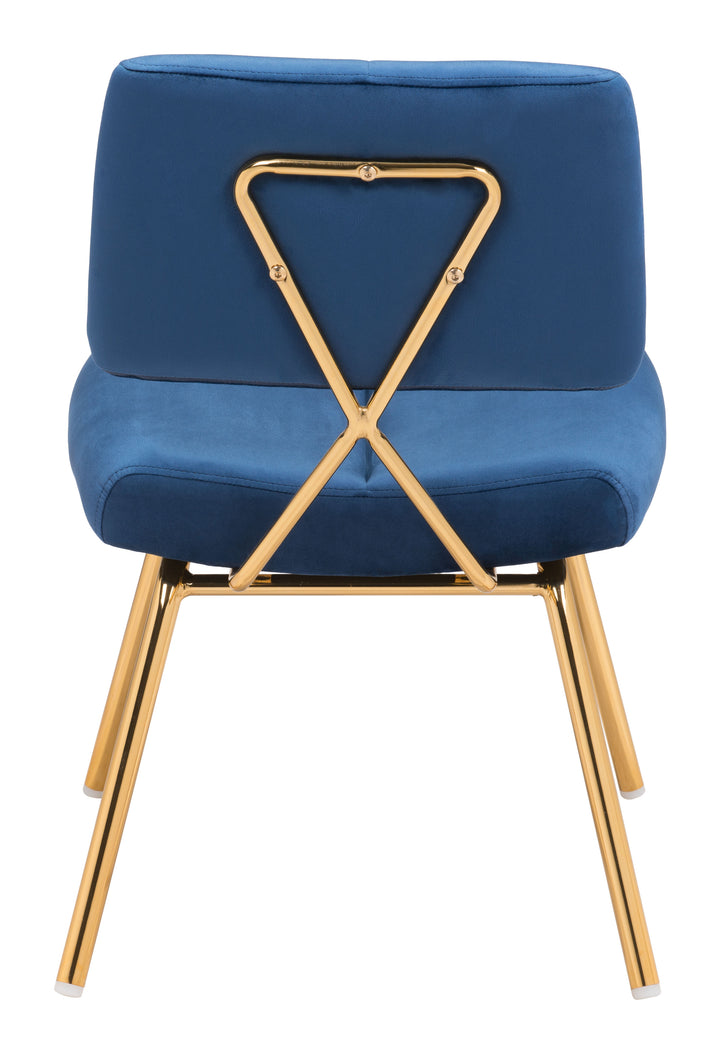 Zuo Nicole Accent Chair (Set of 2) Blue & Gold