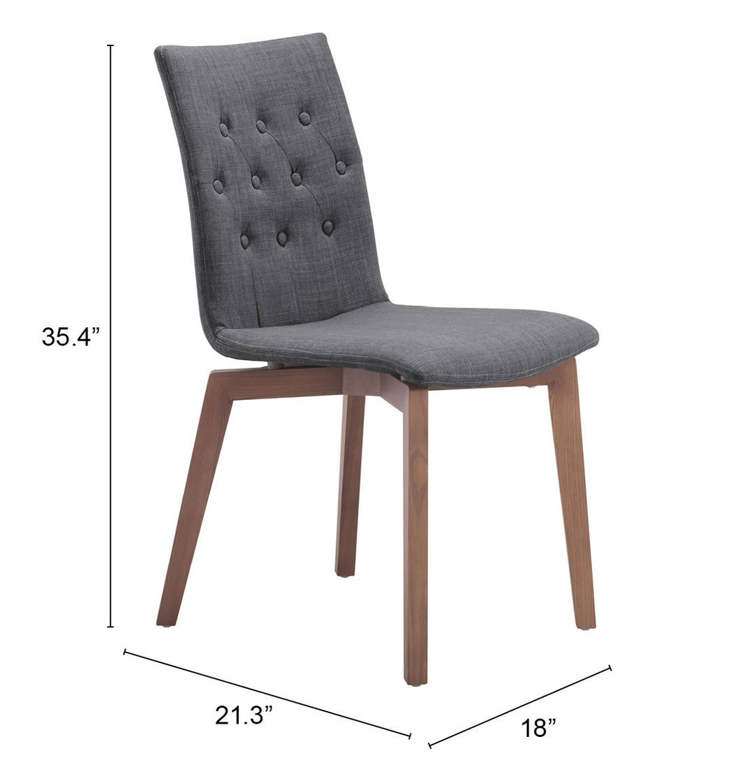 Zuo Orebro Dining Chair (Set of 2) Graphite