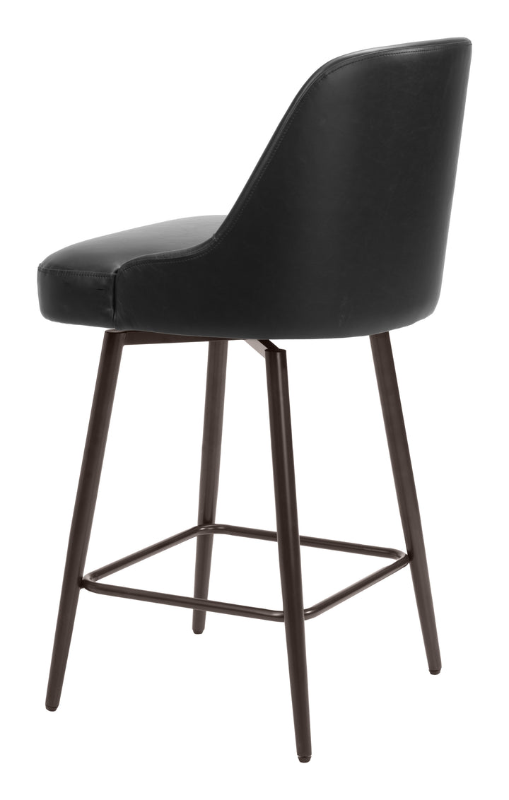 Zuo Keppel Swivel Counter Stool Black & Bronze