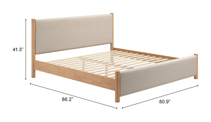 Zuo Hadi King Bed Beige & Natural