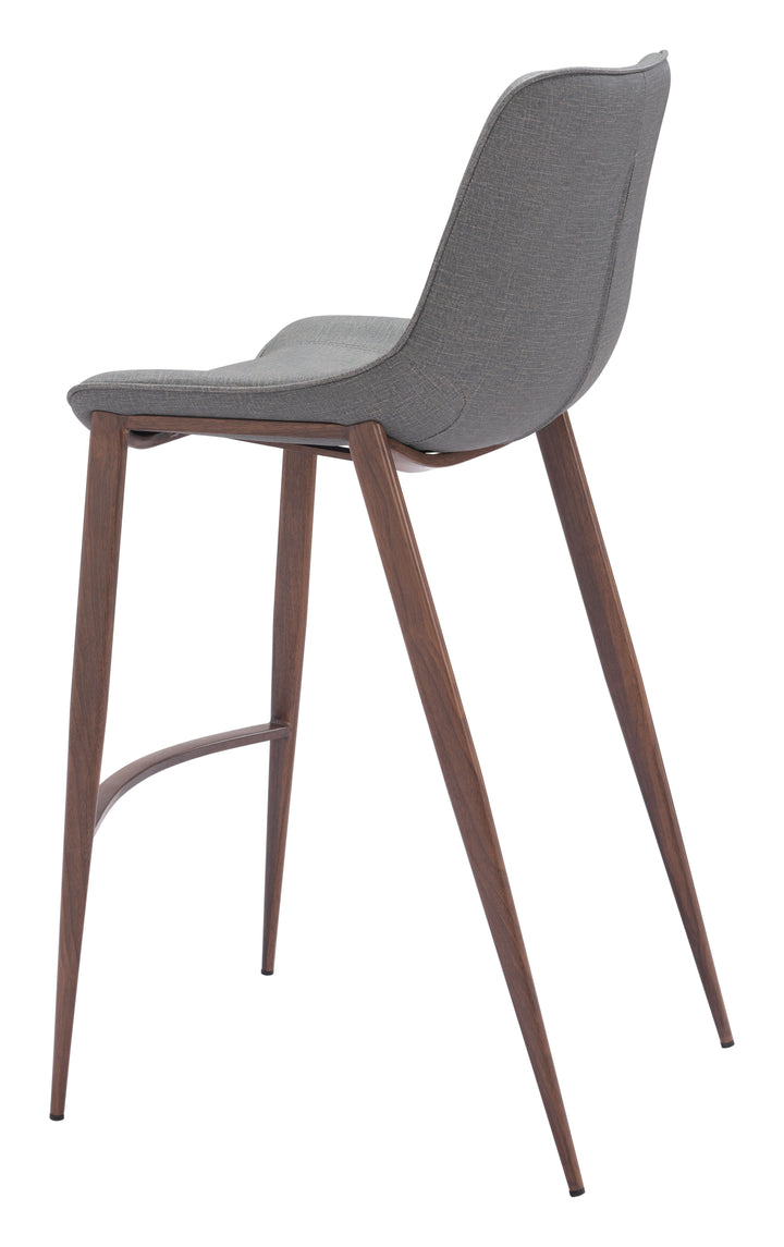 Zuo Magnus Barstool (Set of 2) Slate Gray & Walnut