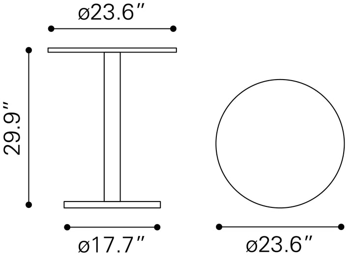 Zuo Alto Bistro Table White & Black