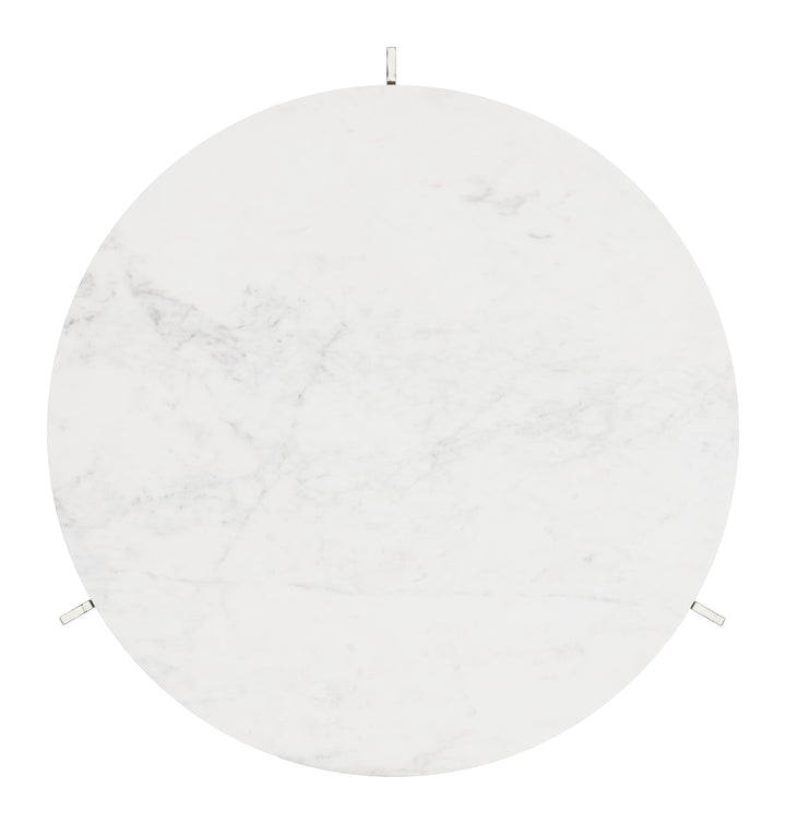 Zuo Barmas Coffee Table White & Silver