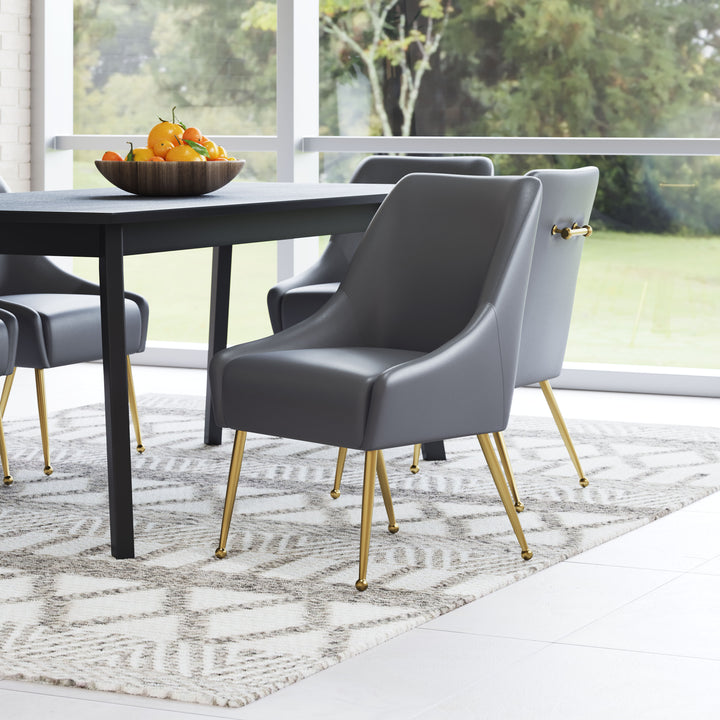 Zuo Maxine Dining Chair Gray & Gold