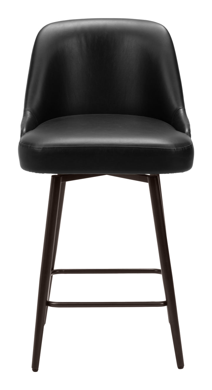 Zuo Keppel Swivel Counter Stool Black & Bronze