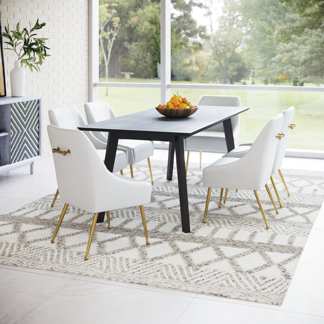 Zuo Maxine Dining Chair White & Gold