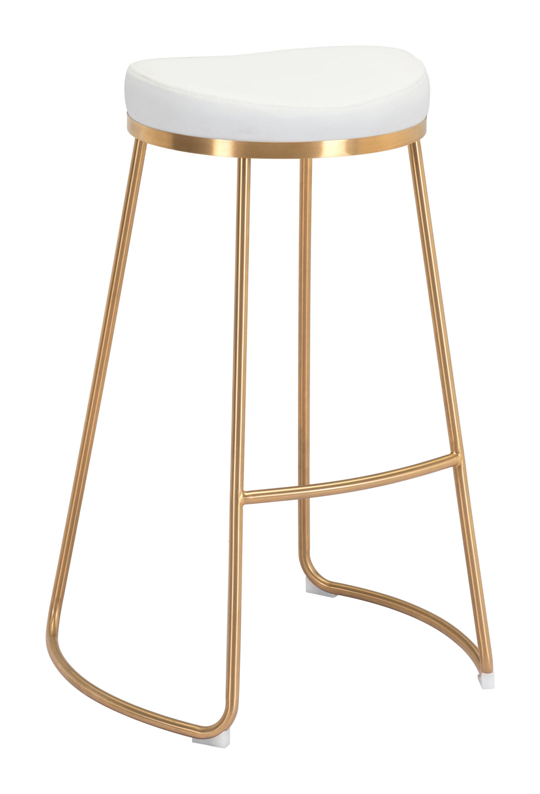 Zuo Bree Barstool (Set of 2) White & Gold