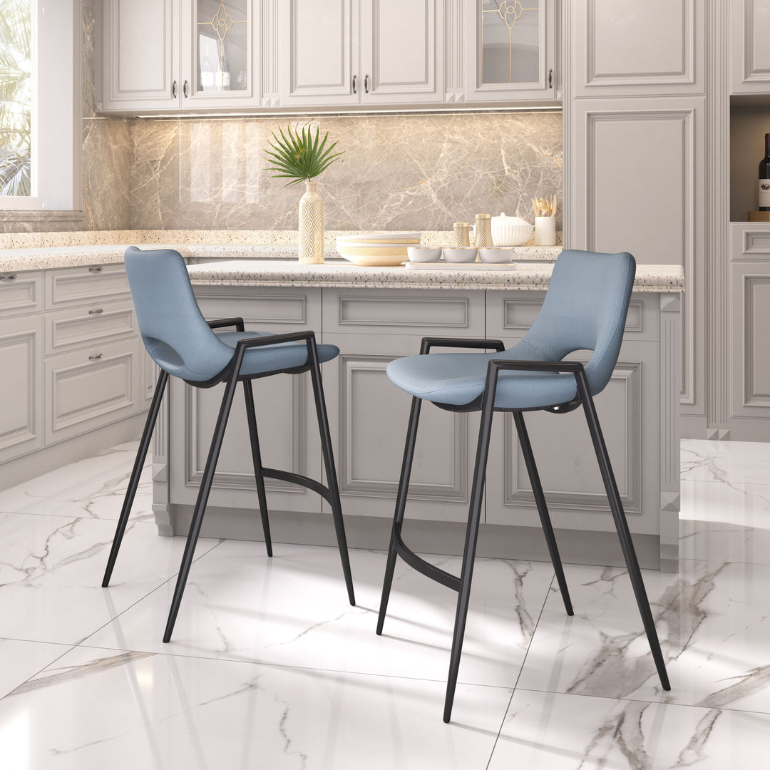 Zuo Desi Counter Stool (Set of 2) Azure Gray