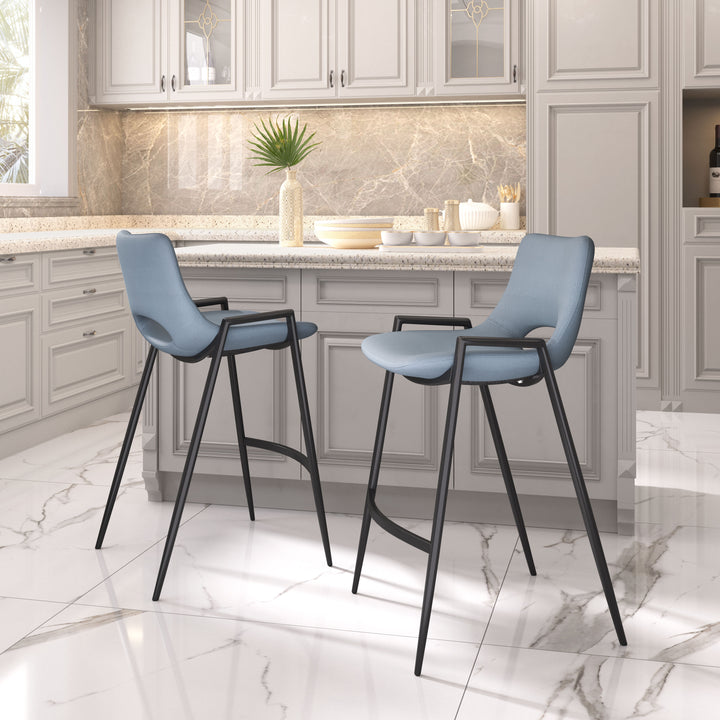 Zuo Desi Counter Stool (Set of 2) Azure Gray