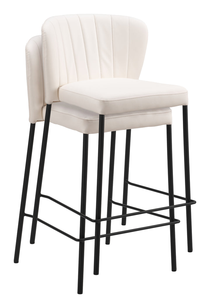Zuo Linz Counter Stool (Set of 2) Cream