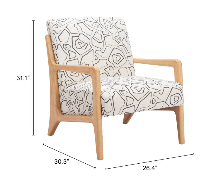 Zuo Runa Accent Chair Beige & Natural