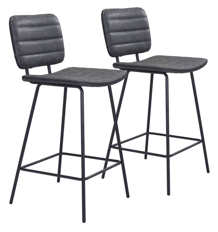 Zuo Boston Counter Stool (Set of 2) Vintage Black