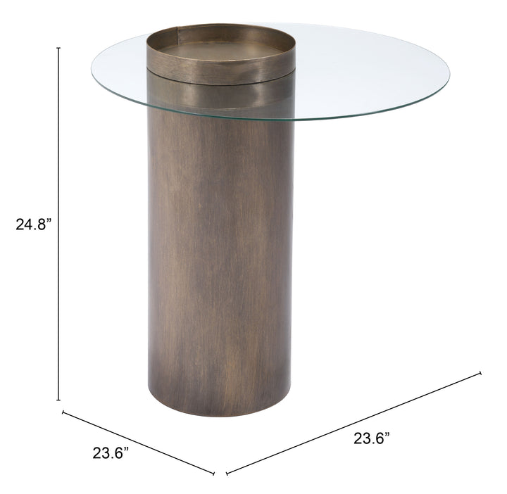 Zuo Emi End Table Antique Bronze