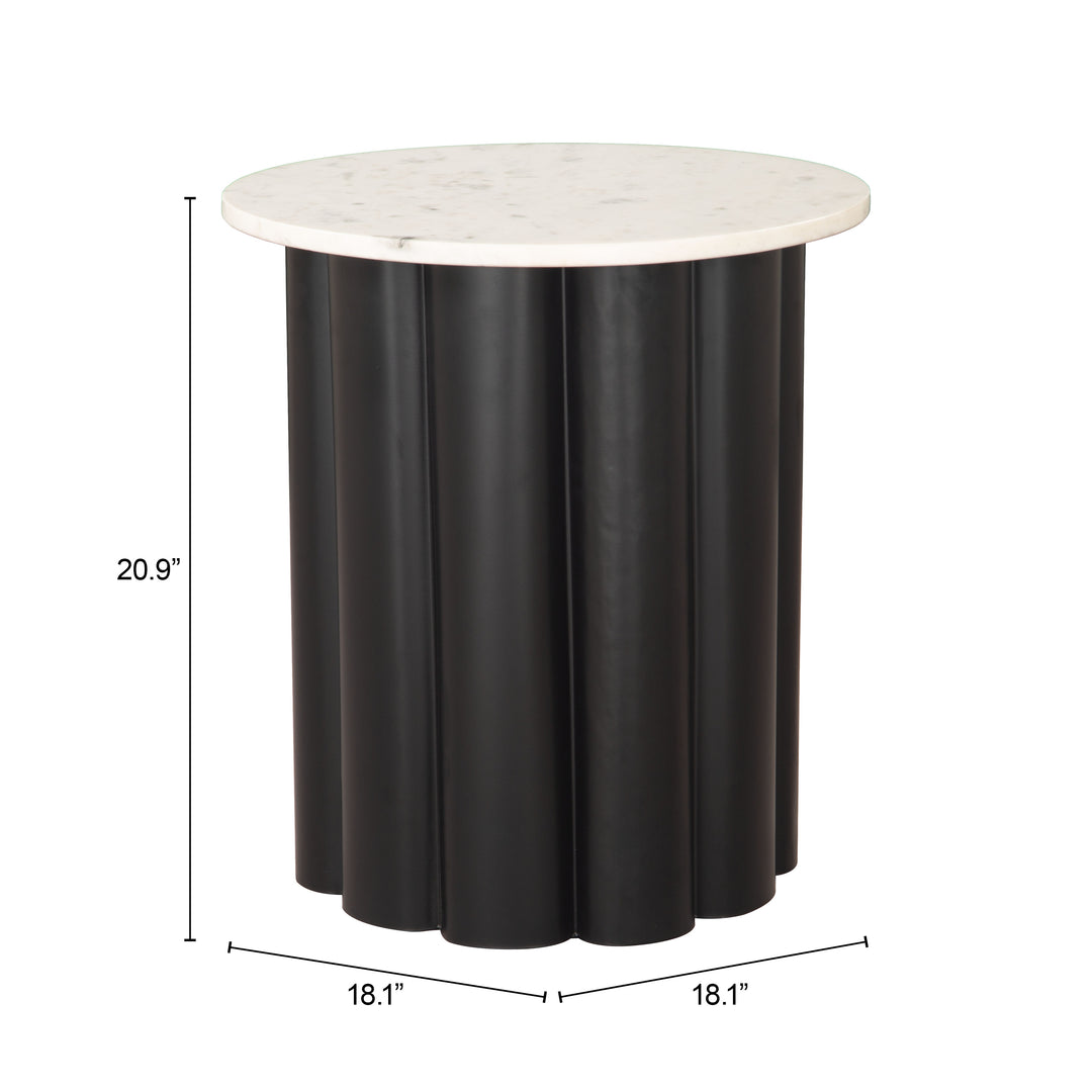 Zuo Slika Side Table White & Black