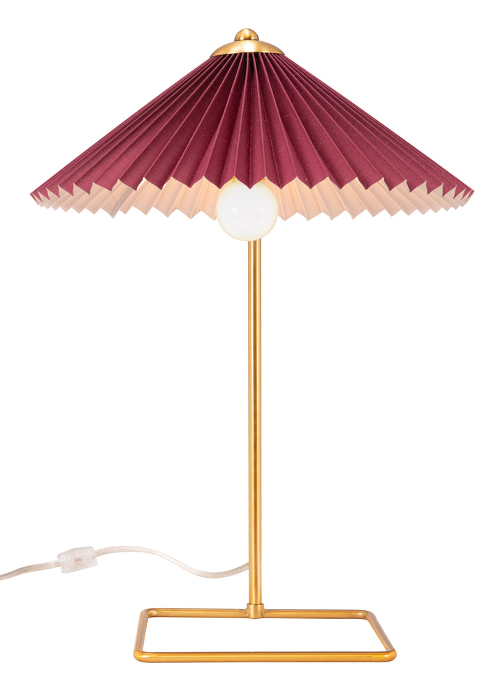 Zuo Charo Table Lamp Red & Gold