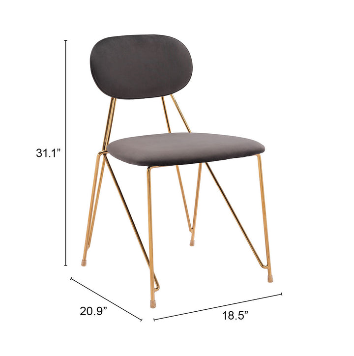 Zuo Georges Dining Chair (Set of 2) Gray & Gold
