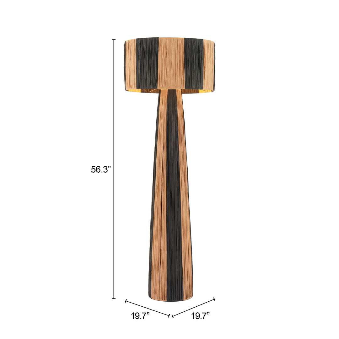 Zuo Gala Floor Lamp Black & Natural