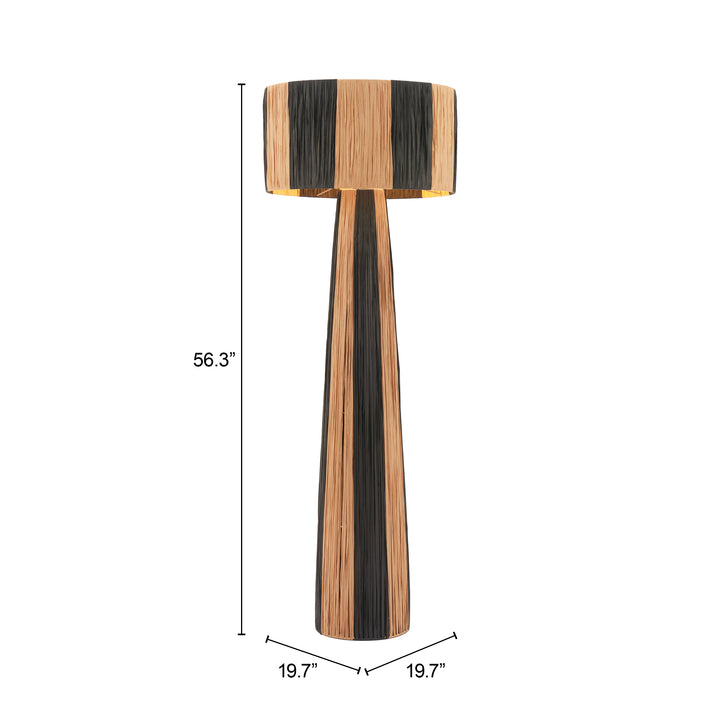 Zuo Gala Floor Lamp Black & Natural