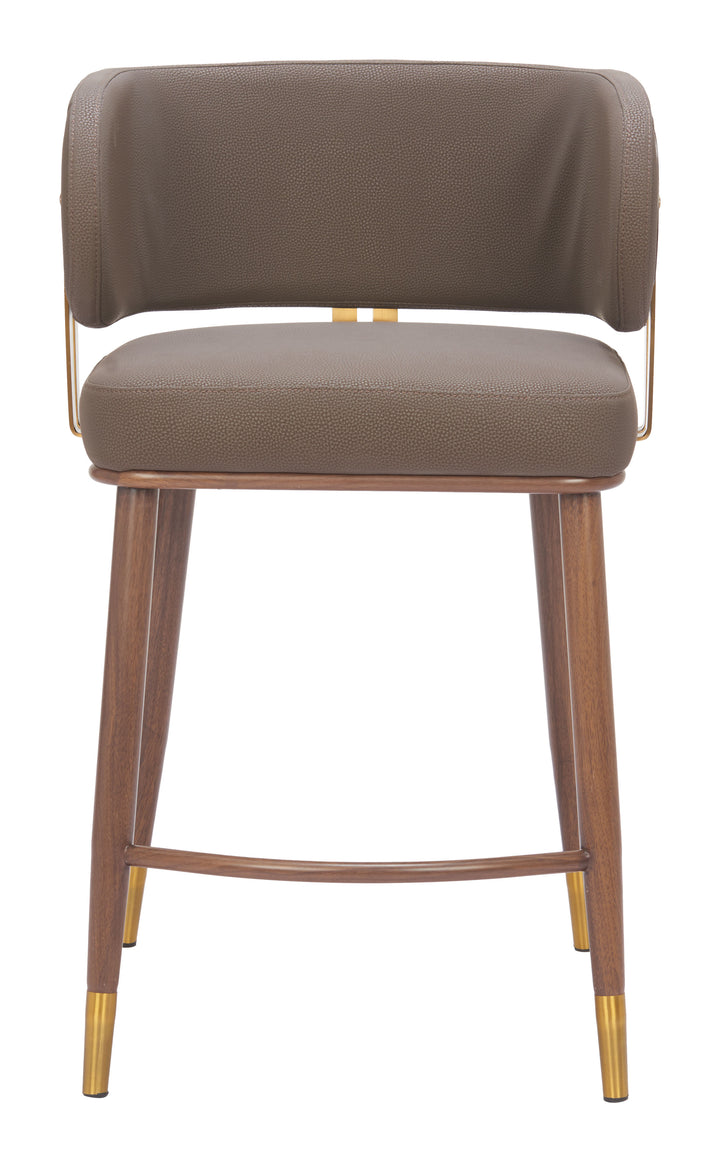 Zuo Brew Counter Stool Brown & Walnut