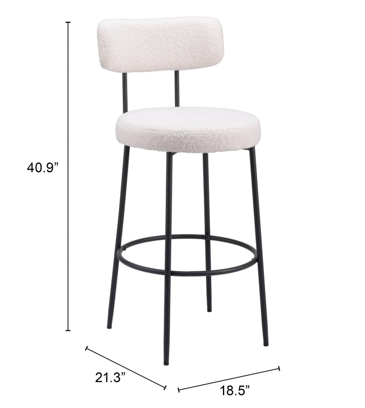 Zuo Blanca Barstool (Set of 2) Ivory