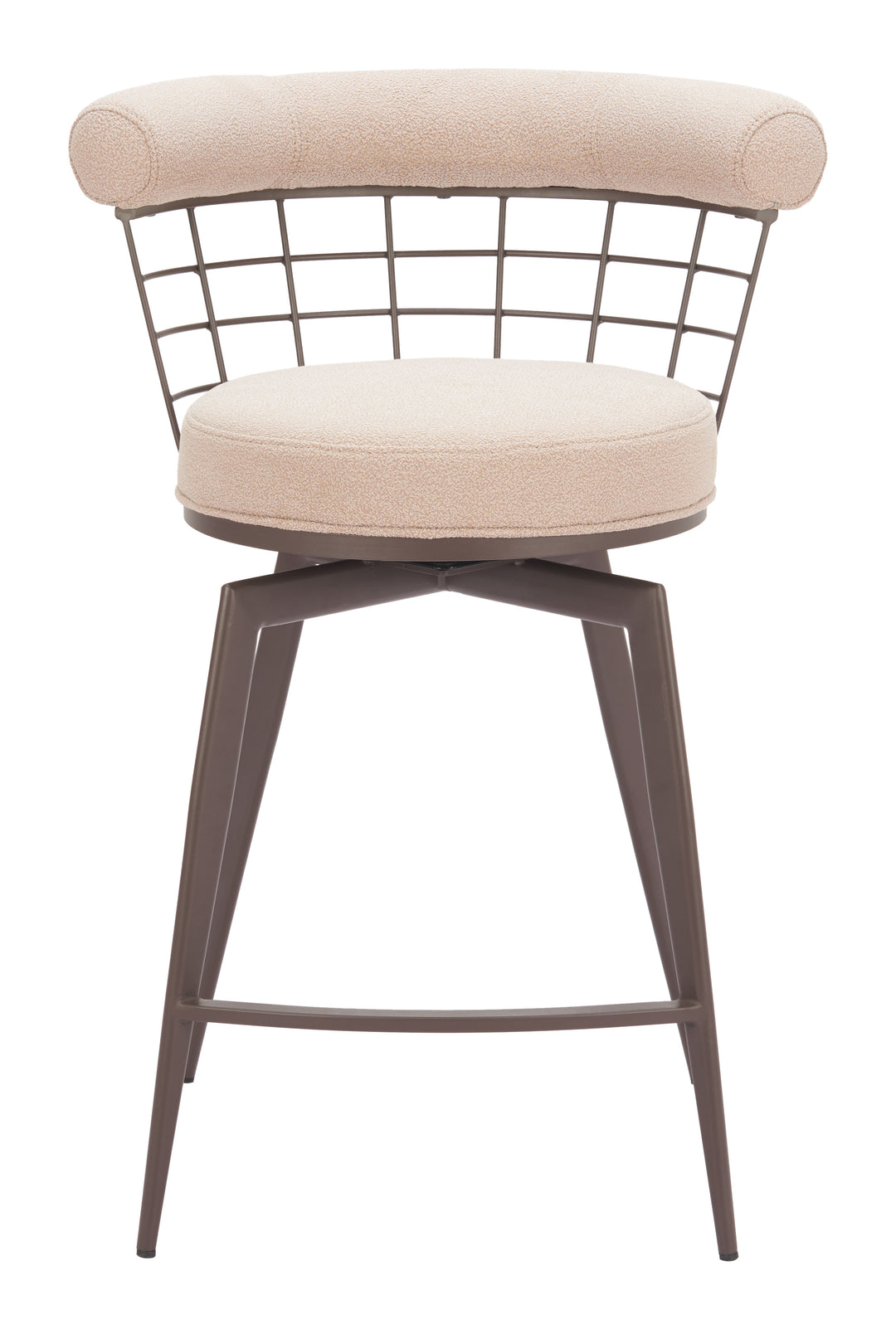 Zuo Saku Swivel Counter Stool Beige & Brown