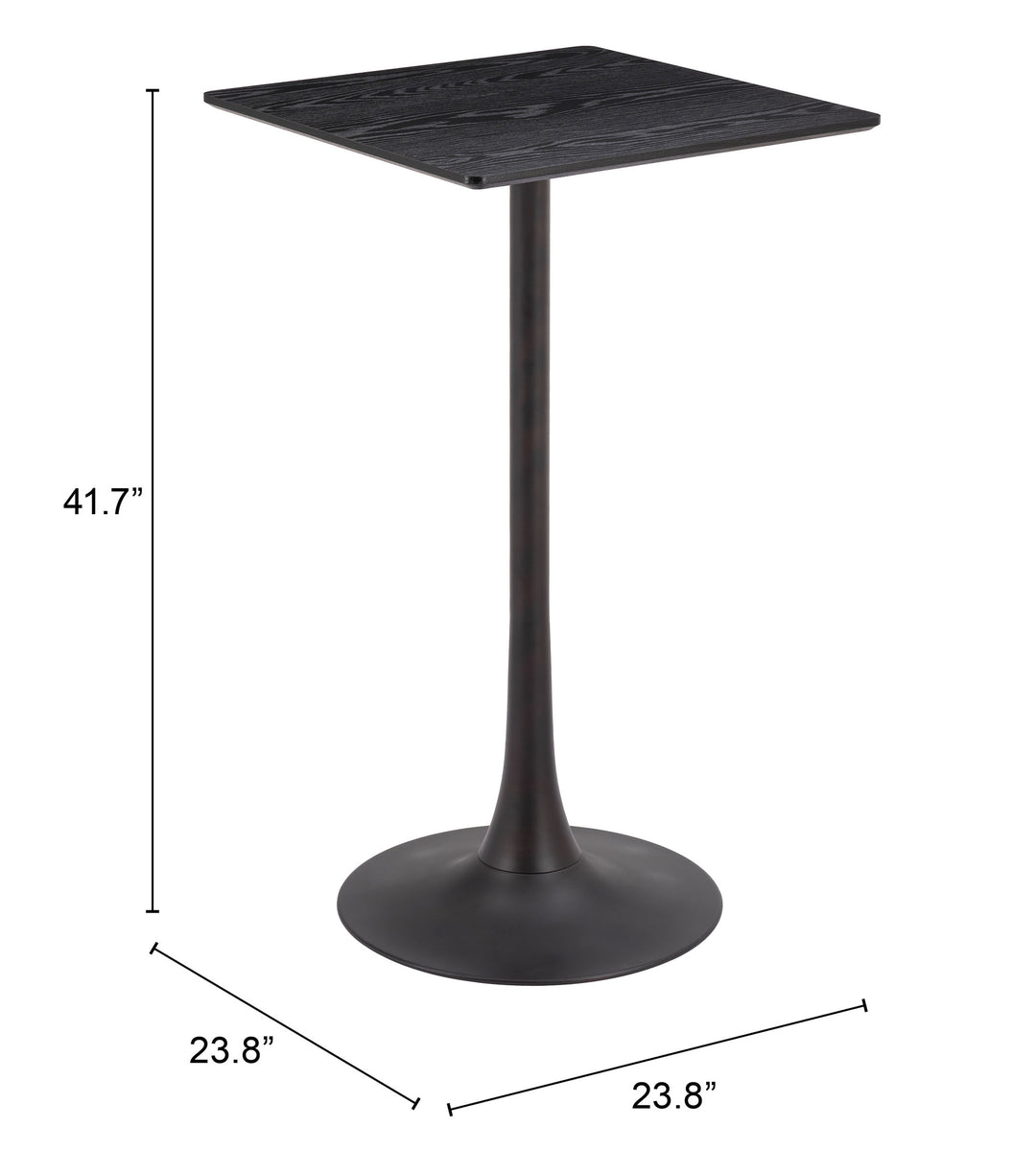 Zuo Valleta Bar Table Black