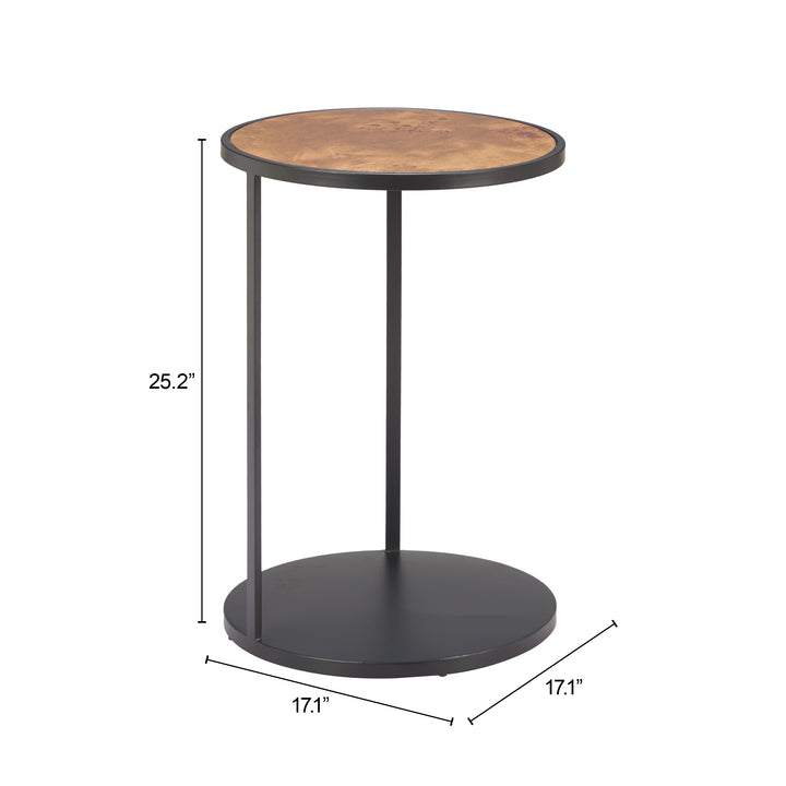 Zuo Nodo Side Table Brown & Black
