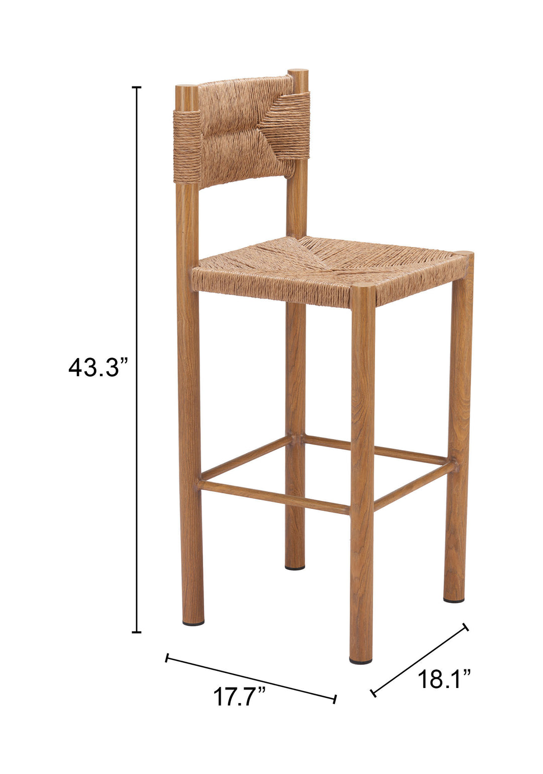 Zuo Iska Barstool (Set of 2) Natural