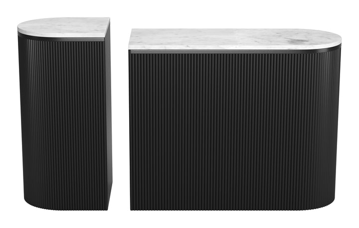 Zuo Ormara Console Table Set (2-Piece) White & Black