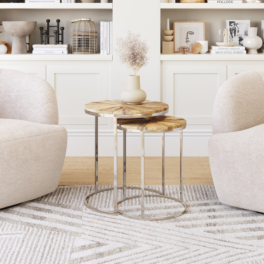 Zuo Bari Nesting Table Set (2-Piece) Natural