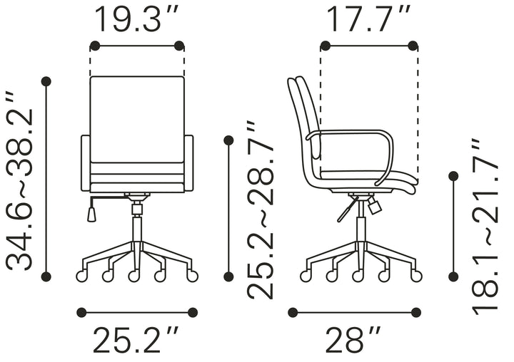 Zuo Partner Office Chair White