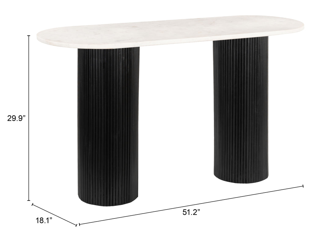 Zuo Izola Console Table White & Black