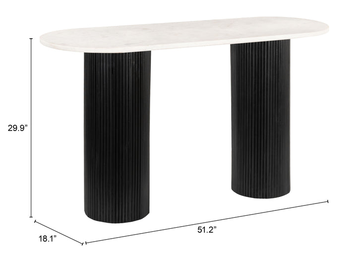 Zuo Izola Console Table White & Black