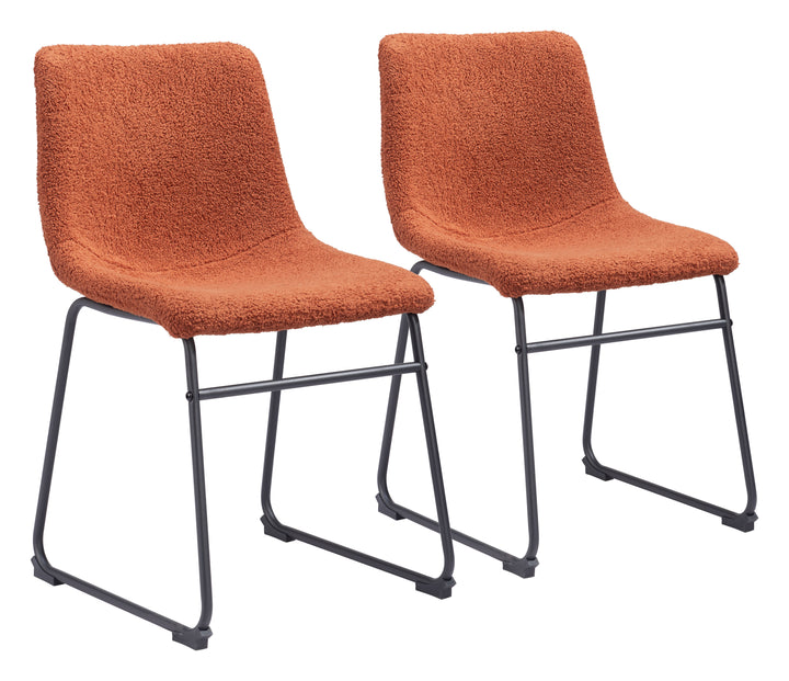 Zuo Smart Dining Chair (Set of 2) Burnt Orange