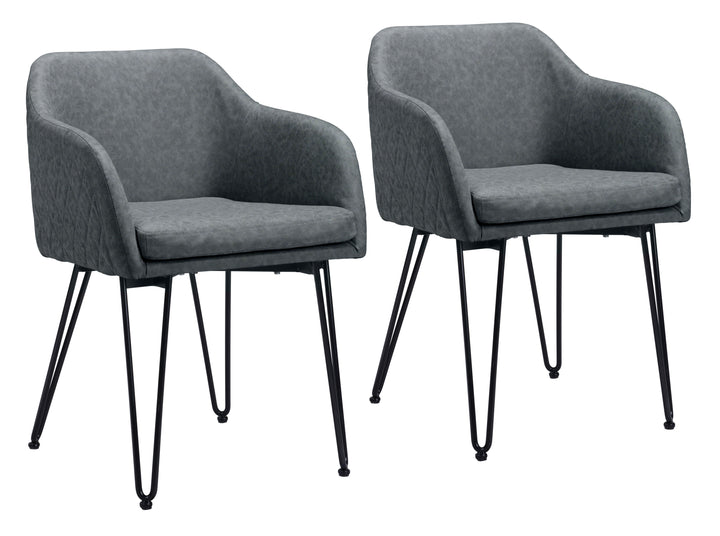 Zuo Braxton Dining Chair (Set of 2) Vintage Gray