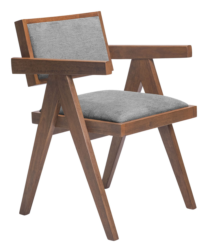 Zuo Delhi Dining Chair (Set of 2) Gray & Walnut